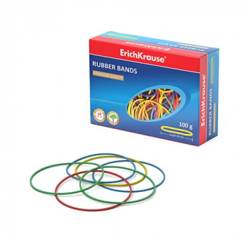 Rubber bands ErichKrause®, 60 mm, coloured (box 100 g)